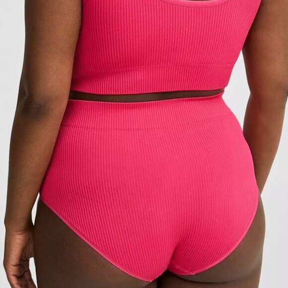 Torrid Panties 4X - Pink Brief High Rise Seamless Ribbed Panty Full Coverage New - Picture 3 of 3
